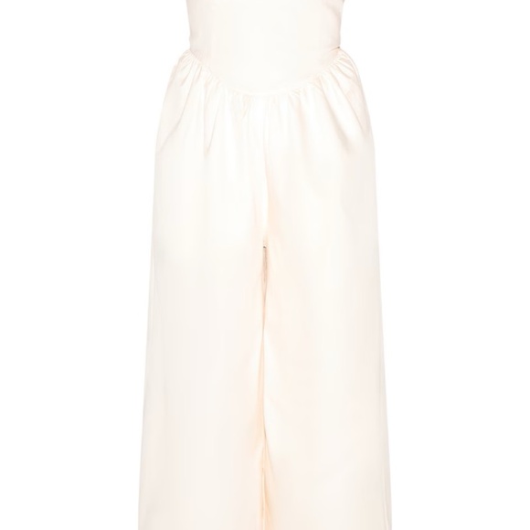 PLUS CREAM PREMIUM RUCHED CORSET DETAIL WIDE LEG JUMPSUIT - Picture 5 of 5